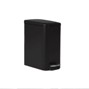 LIXEIRA COM PEDAL E BALDE 5 LITROS AÇO CARBONO - LINHA MATTE - PRETA